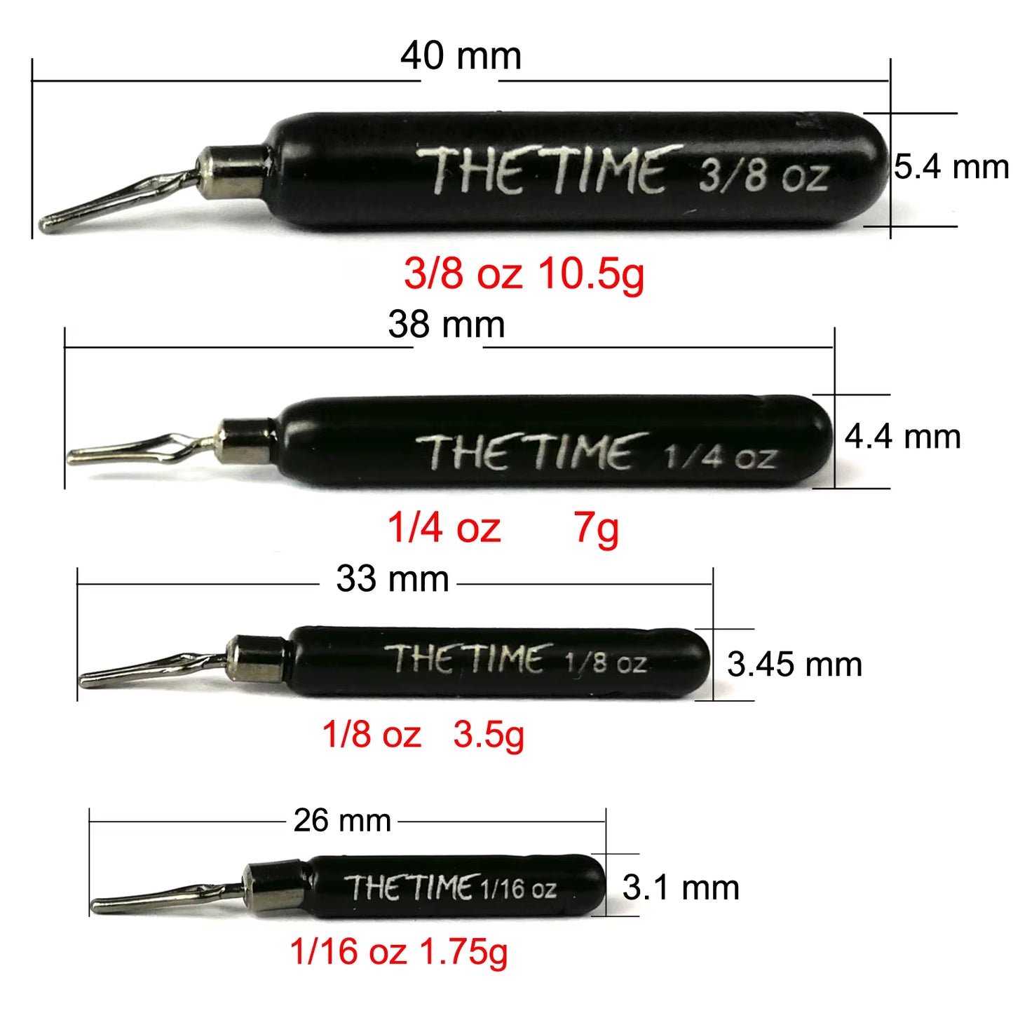 Thetime Texas /Carolina /Drop Shot Rig Tungsten Sinkers 1/16-1 OZ Bullet Weights Columnar 1.8-28G Bass Fishing Lures Accessories