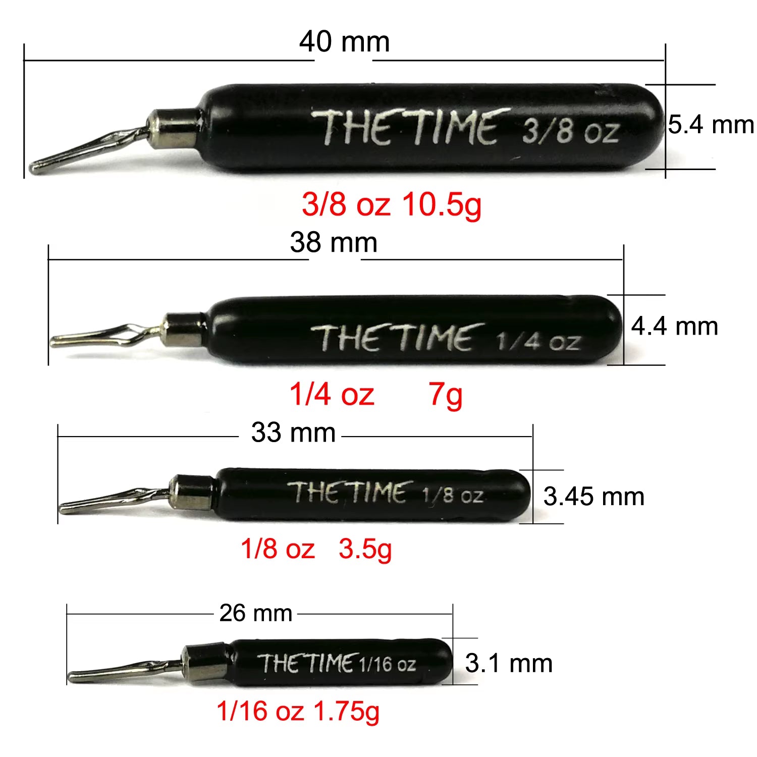 Thetime Texas /Carolina /Drop Shot Rig Tungsten Sinkers 1/16-1 OZ Bullet Weights Columnar 1.8-28G Bass Fishing Lures Accessories