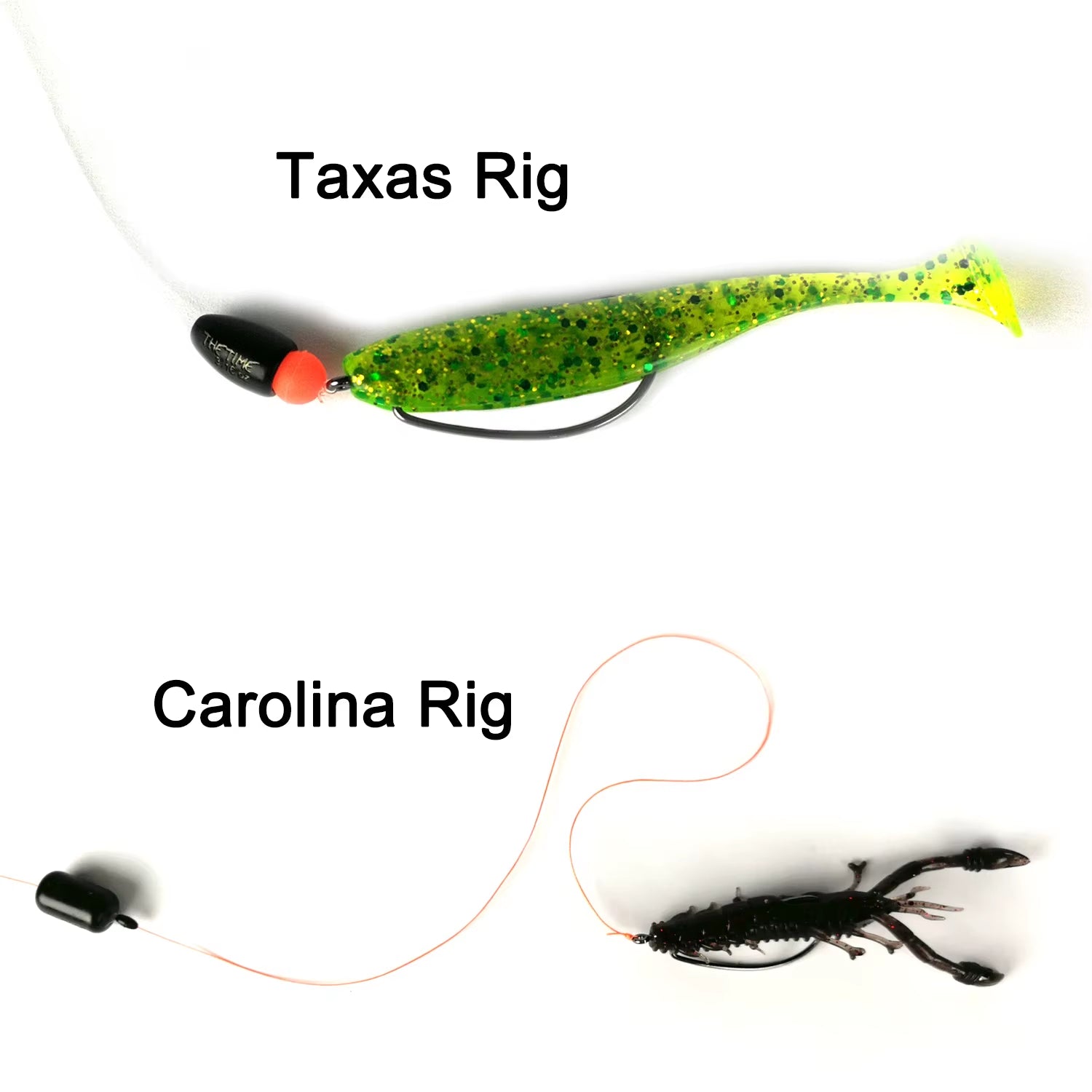 Thetime Texas /Carolina /Drop Shot Rig Tungsten Sinkers 1/16-1 OZ Bullet Weights Columnar 1.8-28G Bass Fishing Lures Accessories