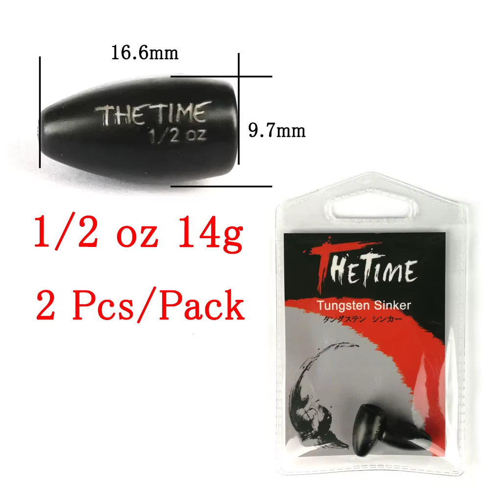 Thetime Texas /Carolina /Drop Shot Rig Tungsten Sinkers 1/16-1 OZ Bullet Weights Columnar 1.8-28G Bass Fishing Lures Accessories