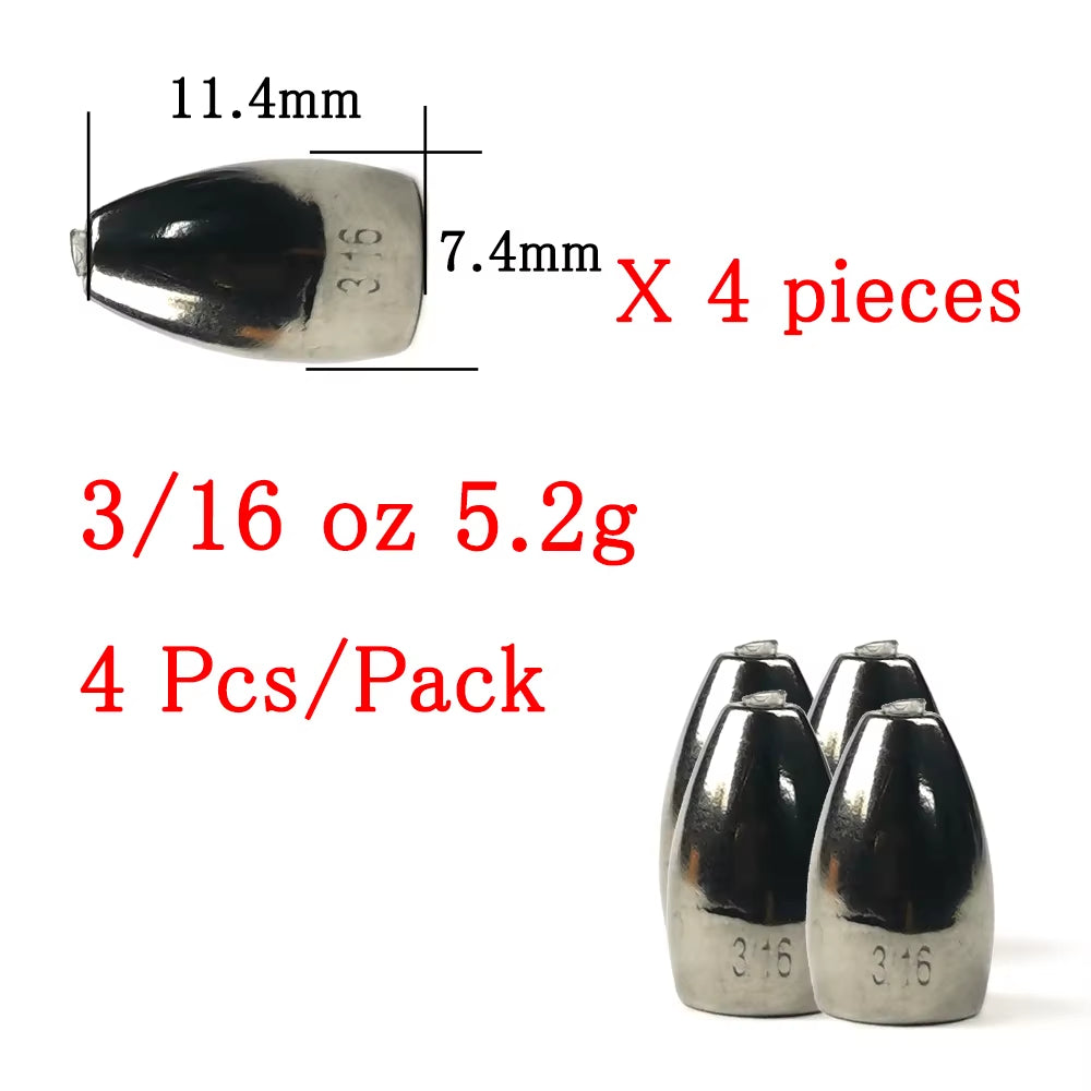 Thetime Texas /Carolina /Drop Shot Rig Tungsten Sinkers 1/16-1 OZ Bullet Weights Columnar 1.8-28G Bass Fishing Lures Accessories