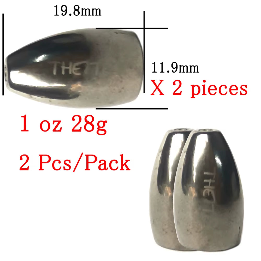Thetime Texas /Carolina /Drop Shot Rig Tungsten Sinkers 1/16-1 OZ Bullet Weights Columnar 1.8-28G Bass Fishing Lures Accessories