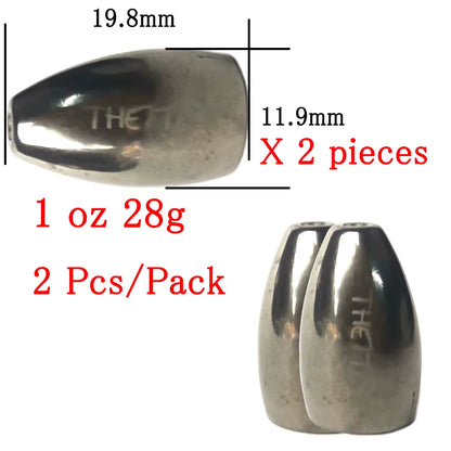 Thetime Texas /Carolina /Drop Shot Rig Tungsten Sinkers 1/16-1 OZ Bullet Weights Columnar 1.8-28G Bass Fishing Lures Accessories
