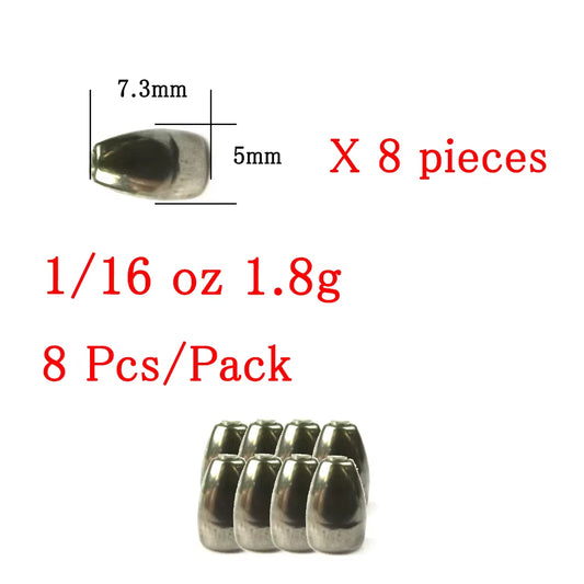 Thetime Texas /Carolina /Drop Shot Rig Tungsten Sinkers 1/16-1 OZ Bullet Weights Columnar 1.8-28G Bass Fishing Lures Accessories