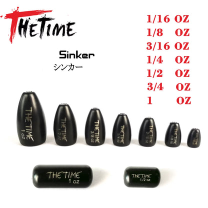 Thetime Texas /Carolina /Drop Shot Rig Tungsten Sinkers 1/16-1 OZ Bullet Weights Columnar 1.8-28G Bass Fishing Lures Accessories