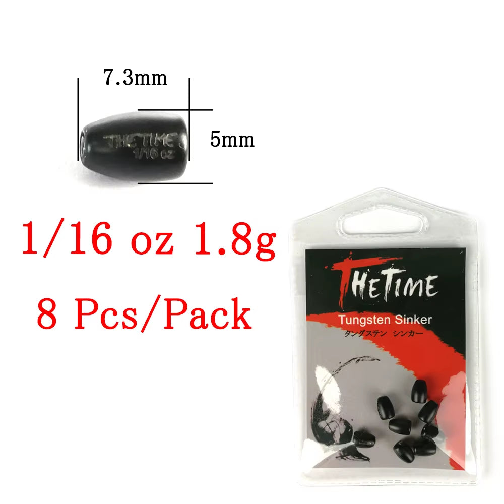 Thetime Texas /Carolina /Drop Shot Rig Tungsten Sinkers 1/16-1 OZ Bullet Weights Columnar 1.8-28G Bass Fishing Lures Accessories
