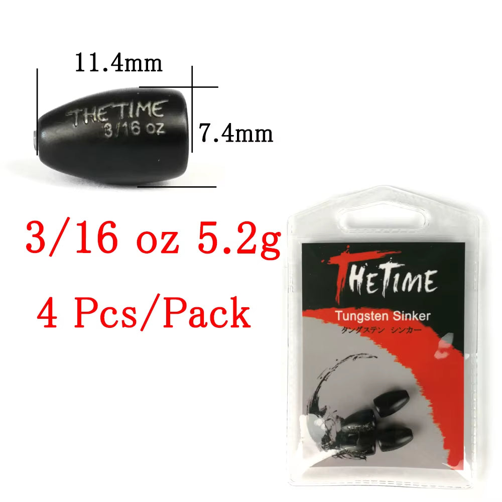 Thetime Texas /Carolina /Drop Shot Rig Tungsten Sinkers 1/16-1 OZ Bullet Weights Columnar 1.8-28G Bass Fishing Lures Accessories