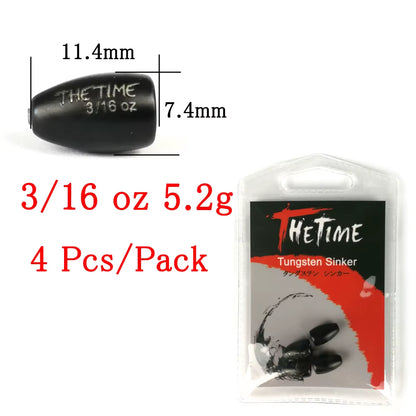 Thetime Texas /Carolina /Drop Shot Rig Tungsten Sinkers 1/16-1 OZ Bullet Weights Columnar 1.8-28G Bass Fishing Lures Accessories