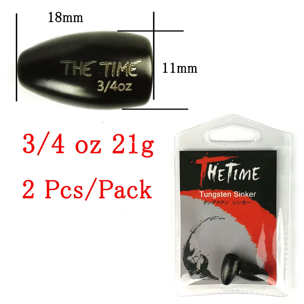 Thetime Texas /Carolina /Drop Shot Rig Tungsten Sinkers 1/16-1 OZ Bullet Weights Columnar 1.8-28G Bass Fishing Lures Accessories
