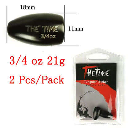 Thetime Texas /Carolina /Drop Shot Rig Tungsten Sinkers 1/16-1 OZ Bullet Weights Columnar 1.8-28G Bass Fishing Lures Accessories