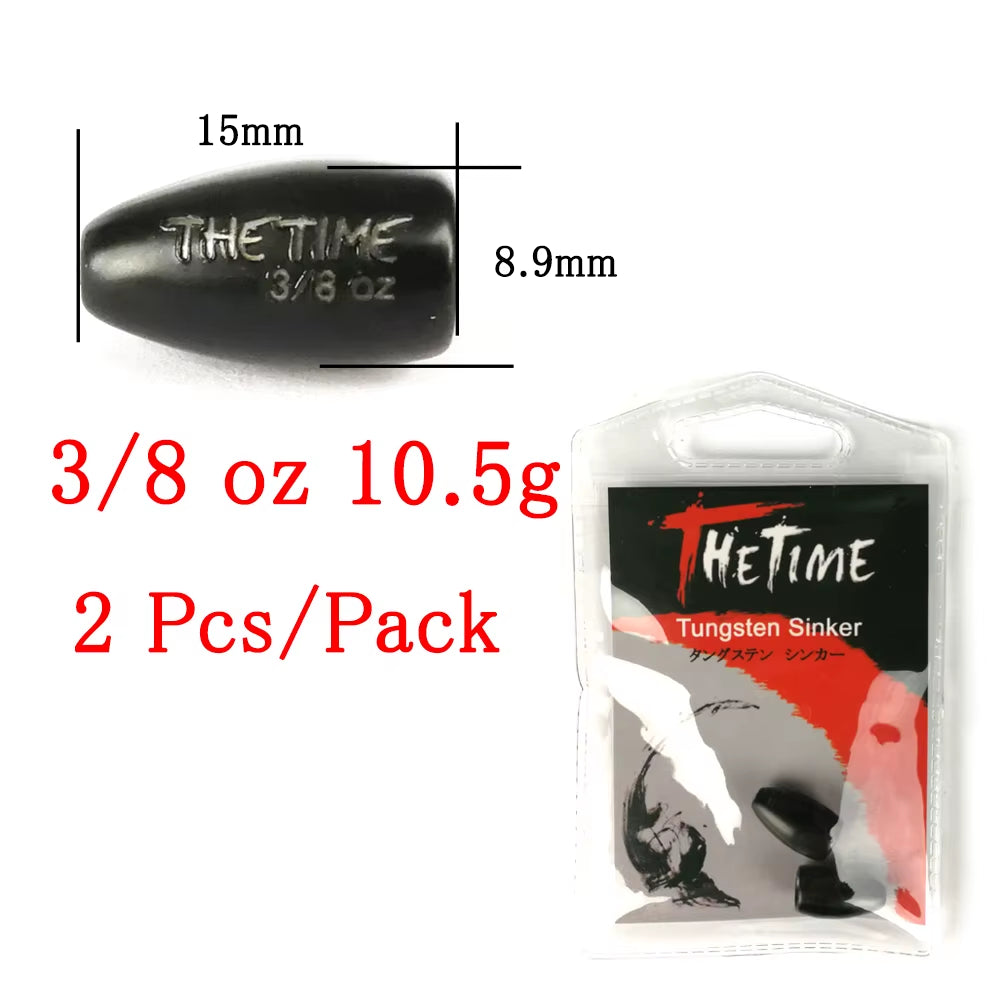 Thetime Texas /Carolina /Drop Shot Rig Tungsten Sinkers 1/16-1 OZ Bullet Weights Columnar 1.8-28G Bass Fishing Lures Accessories